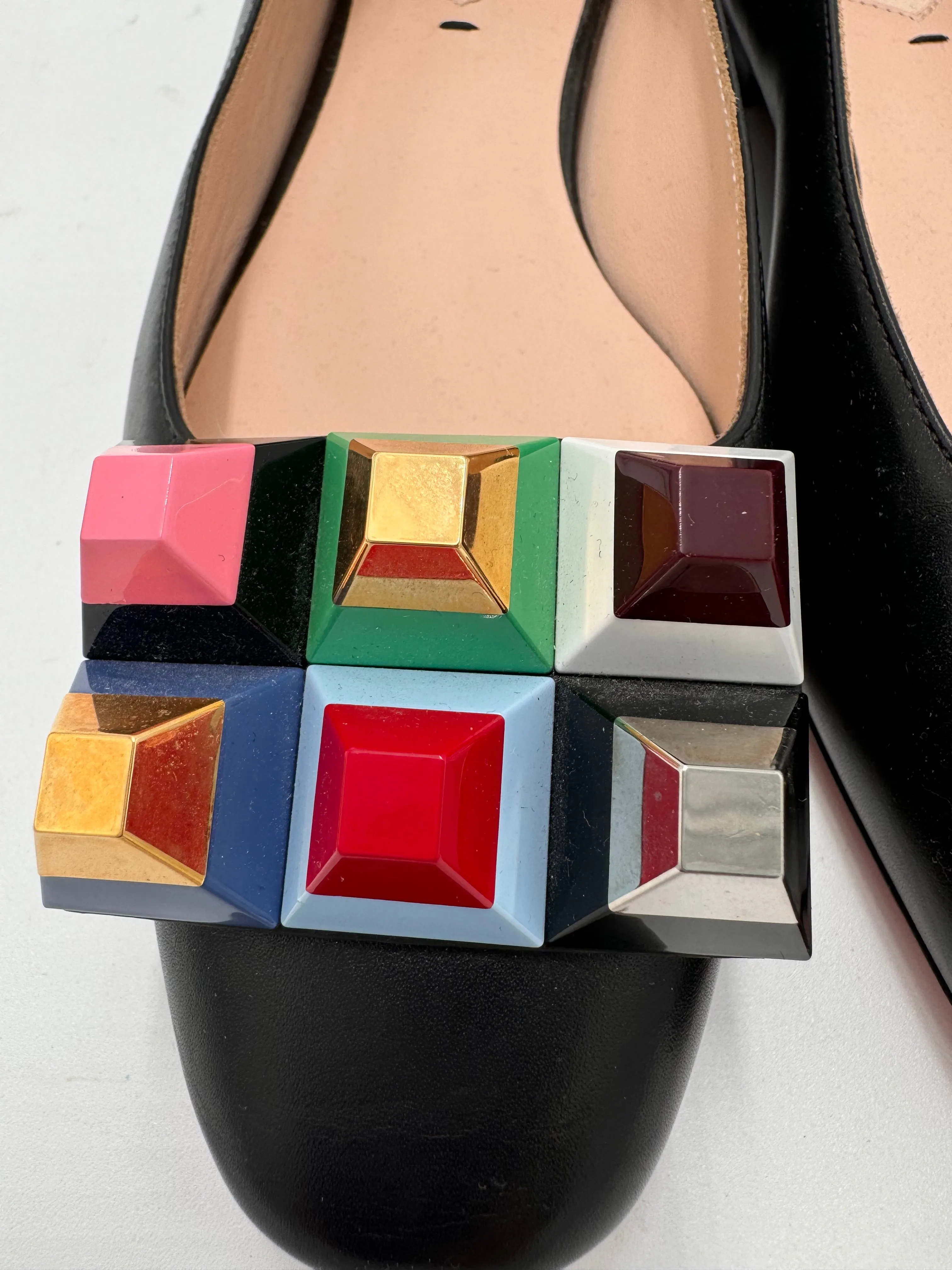 FENDI geometric colorful square embellishment flats size 36 (US 6)