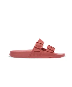 FitFlop iQushion Two Bar Buckle Slides Dusky Red