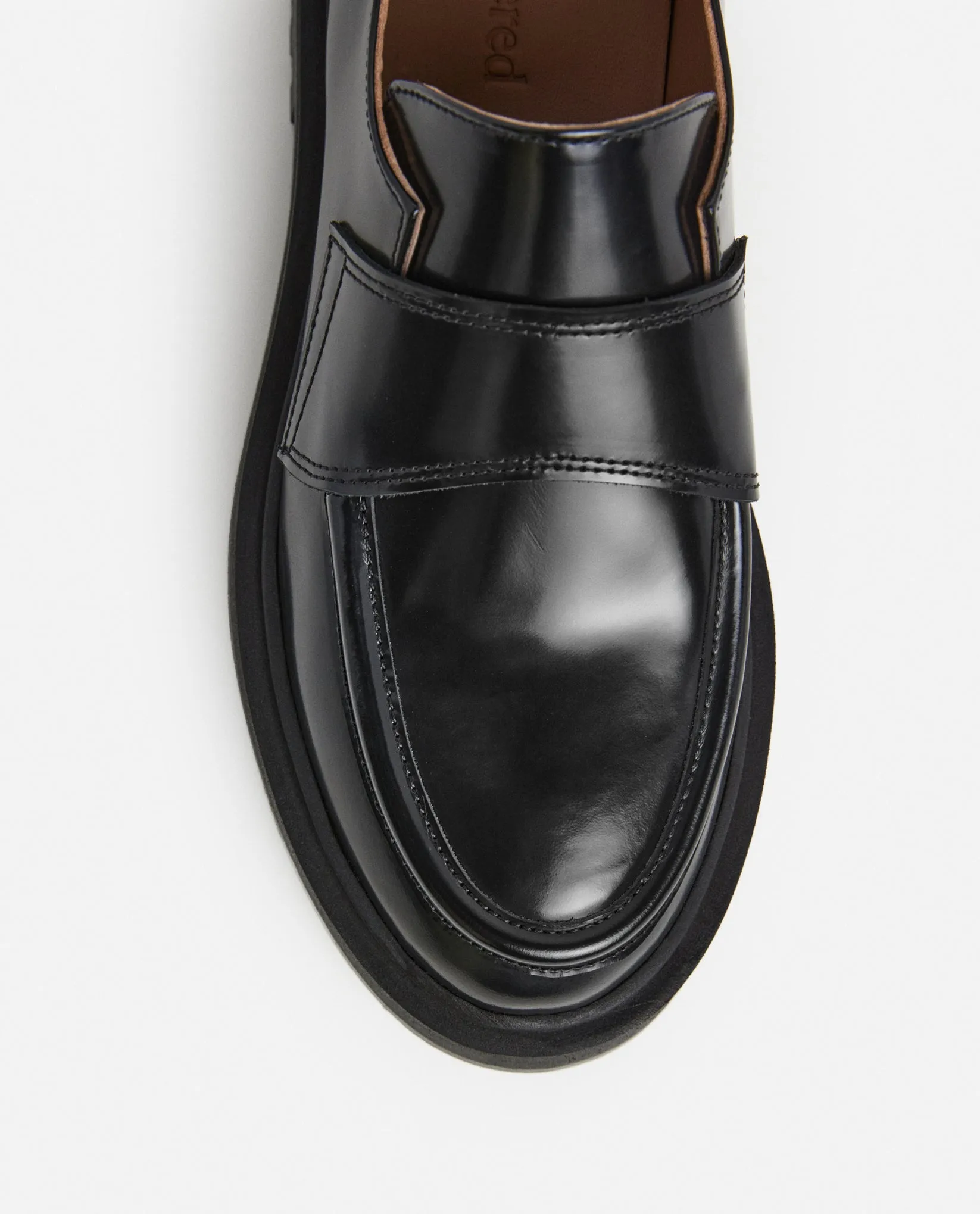 Flattered Leo Black Leather Loafers