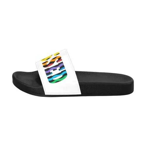 Flip-Flop Sandals, Multicolor Blessed Graphic Style Women's Slides