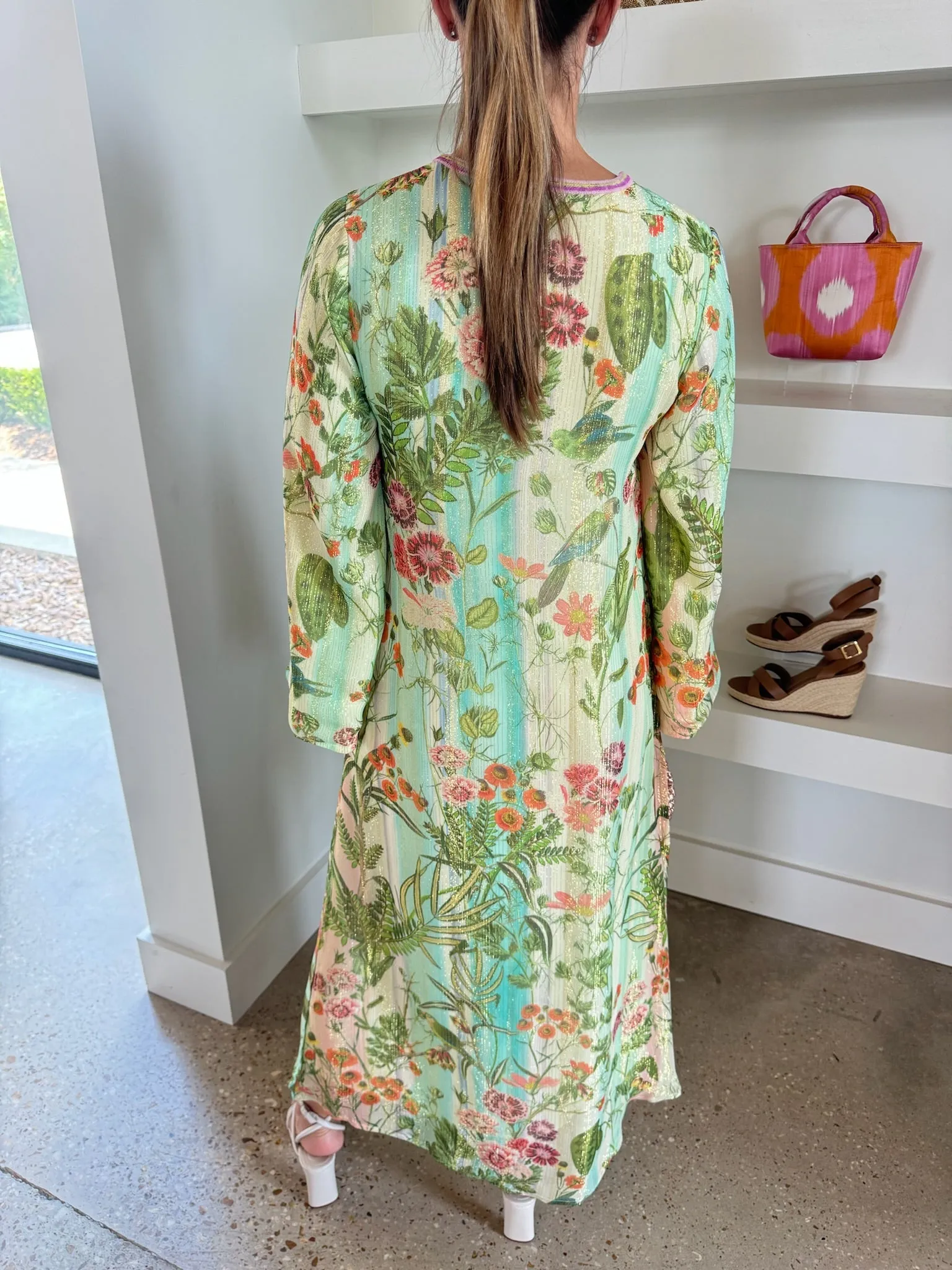 Floral Rainbow Lurex Kaftan