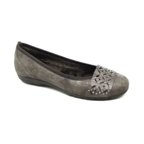 Gabor Women's 7.4160.33 Embellished Ballet Flat - Grey Metallic