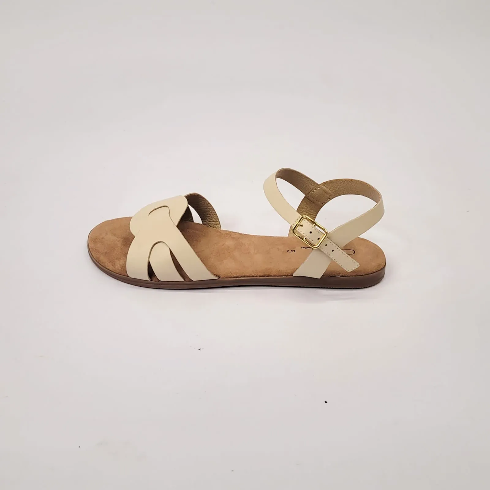 Gia leather nude ankle strap sandal