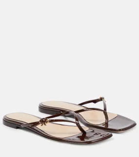 Gianvito Rossi patent leather strappy sandals, brown