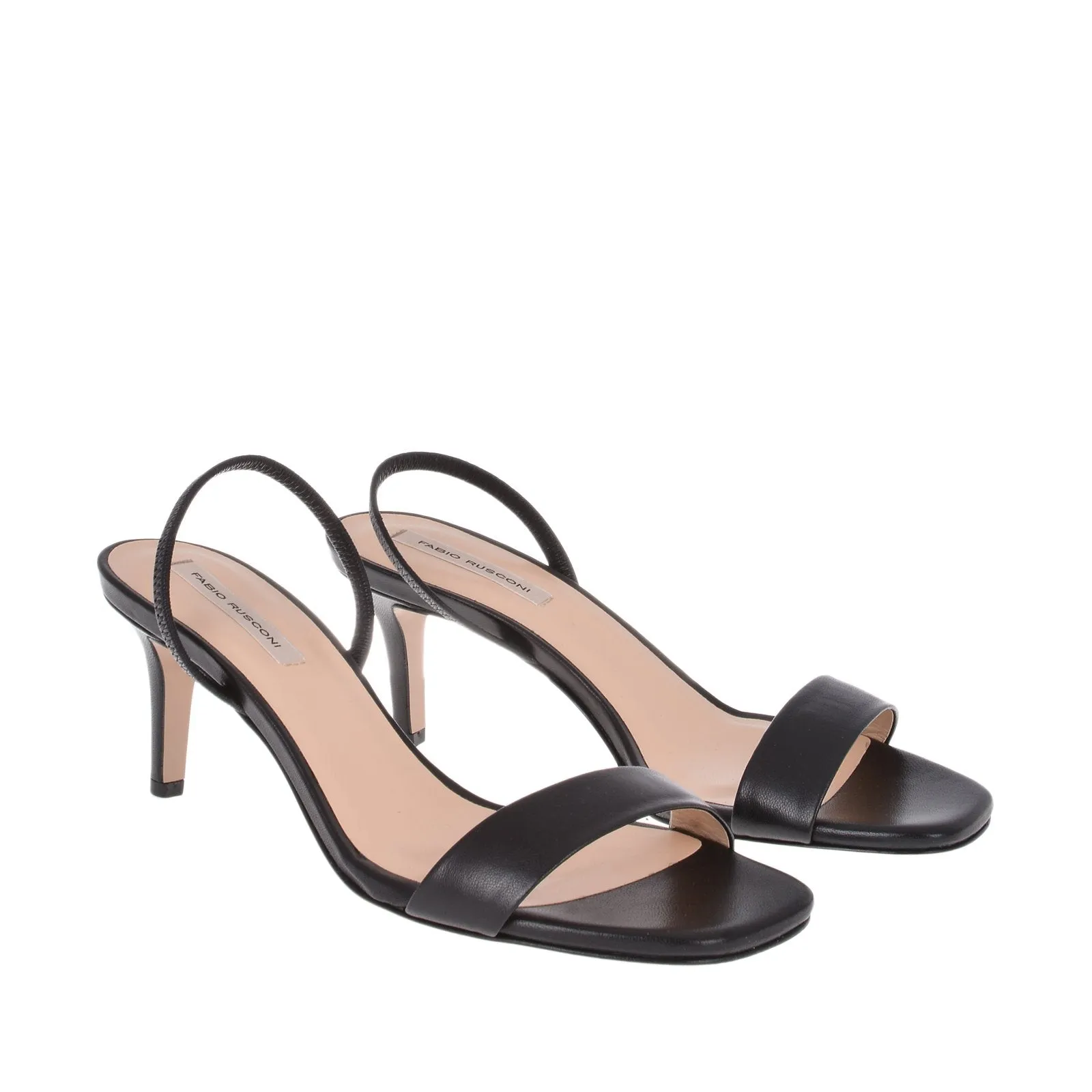 Gifu Nappa Black Leather Sandals