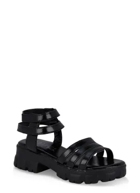 Girls Strappy Band Platform Sandals