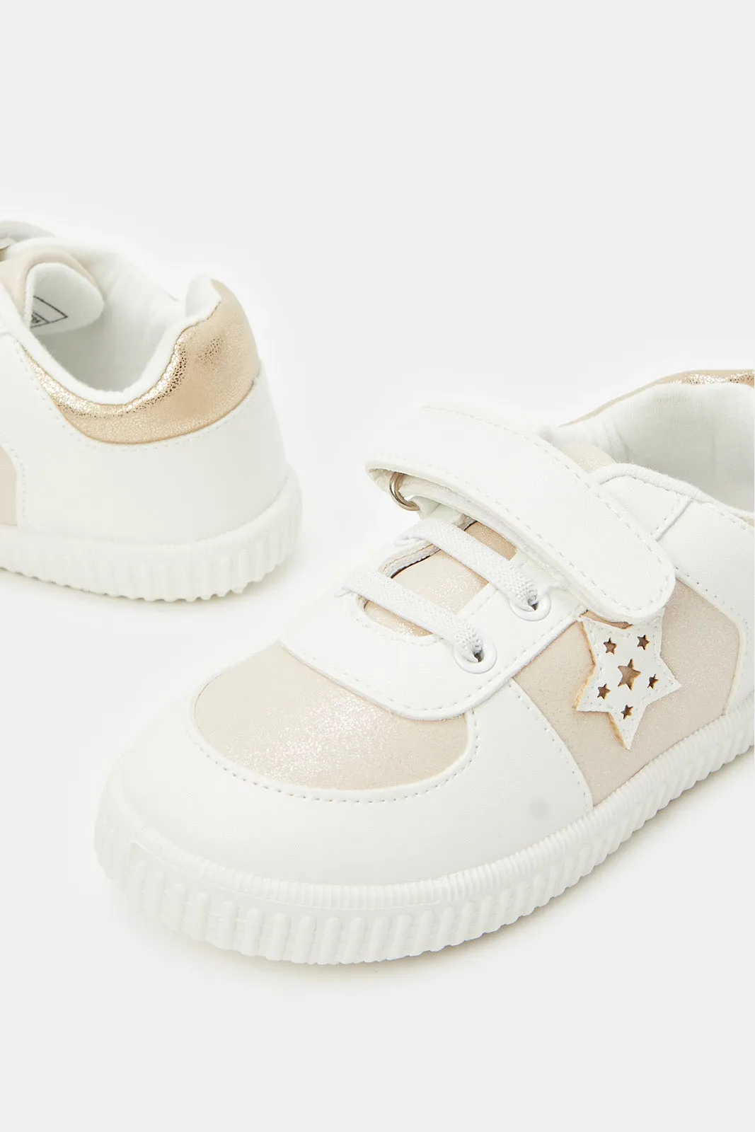 Girls White Star Patch Sneaker