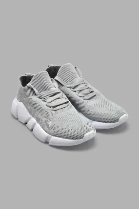 Grey Fly Knitted Trainers