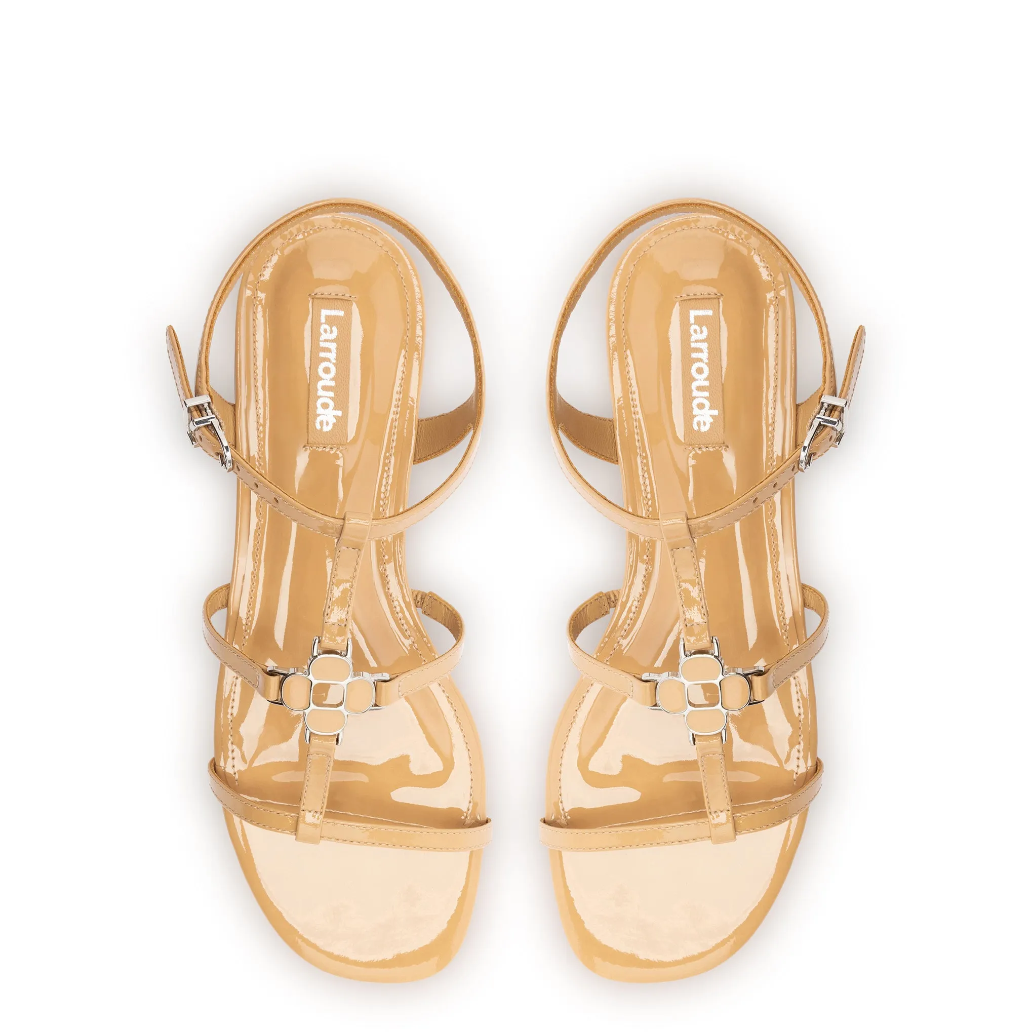 Hana Flat In Tan Patent Leather