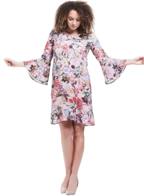 Harper Bell Sleeve Maternity Dress - Pink Floral