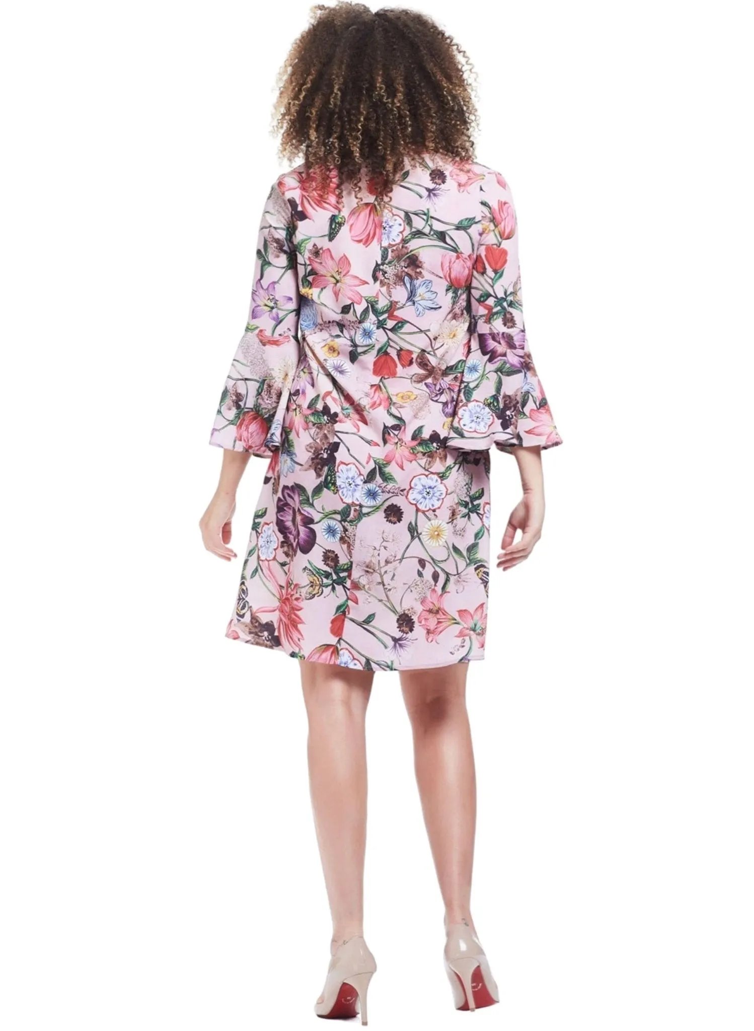 Harper Bell Sleeve Maternity Dress - Pink Floral