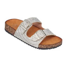 Holly Silver Footbed Sandals