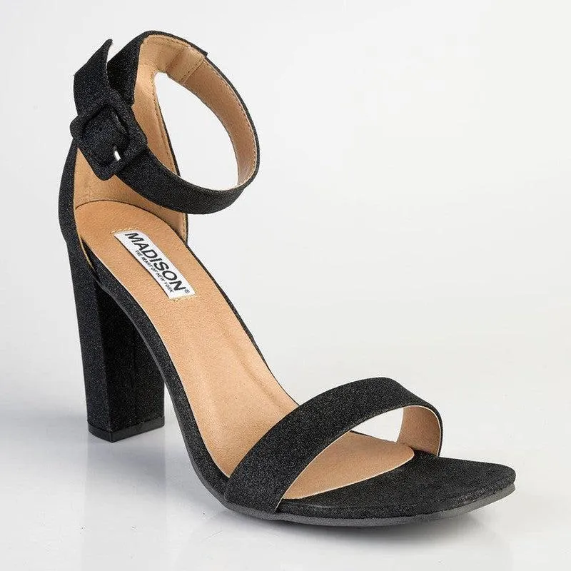 Madison Angelique Classic Block Heel Sandal - Black