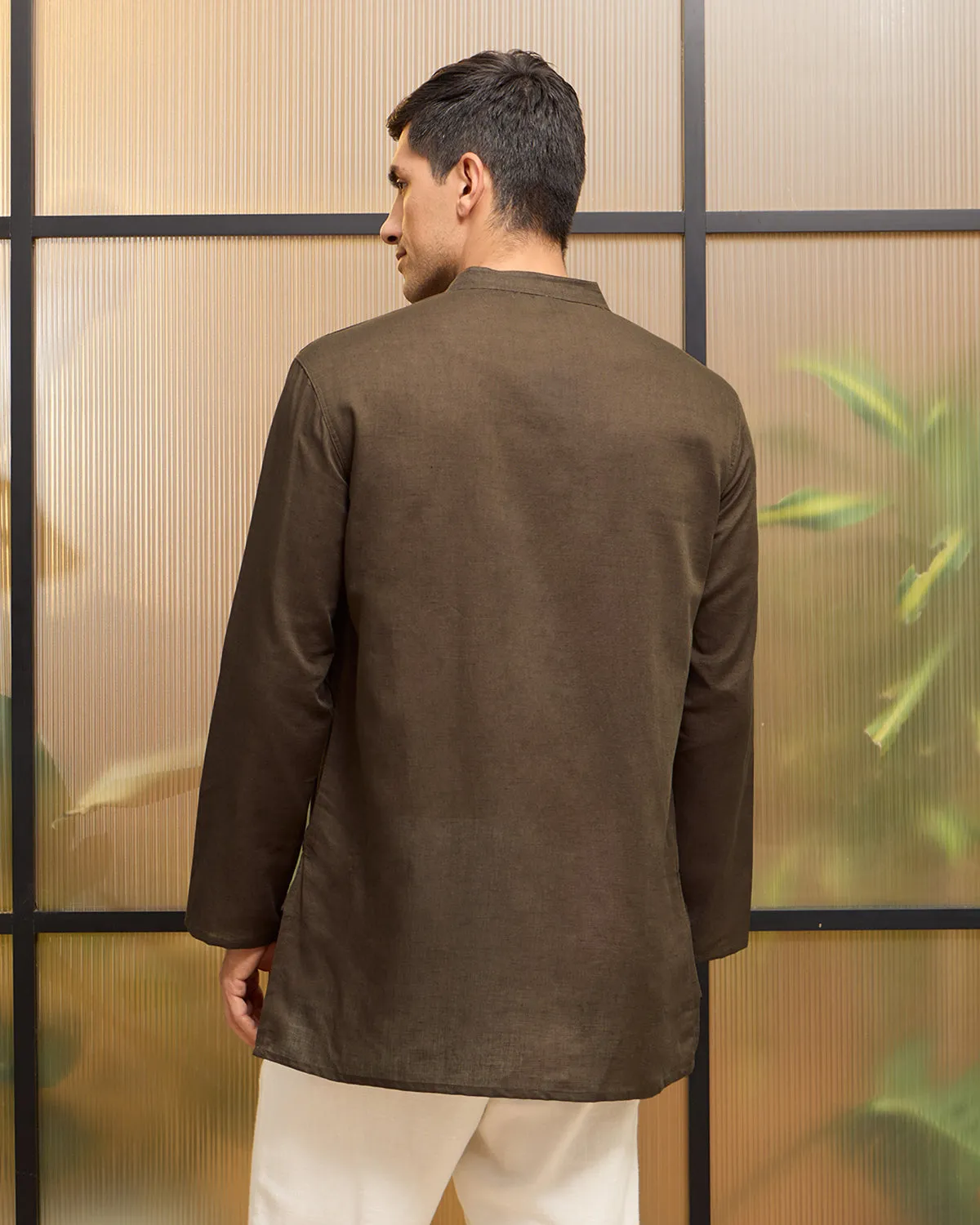 Mahagony Linen Kurta