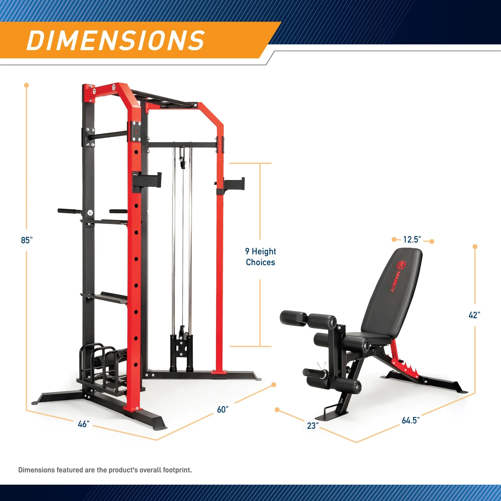 Marcy Power Cage System with Adjustable Weight Bench – SM-7393