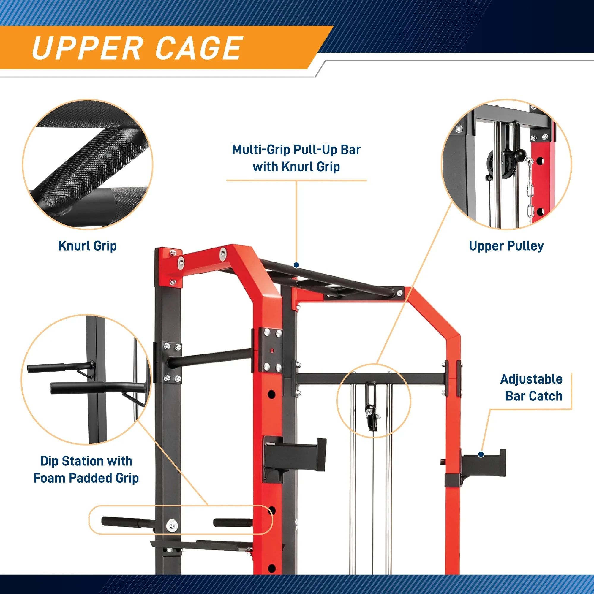 Marcy Power Cage System with Adjustable Weight Bench – SM-7393