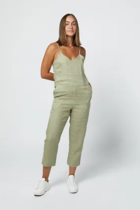 MARLEY LINEN JUMPSUIT - SAGE