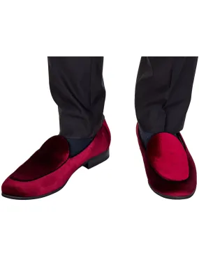 MAROON VELVET TUXEDO SLIPPERS