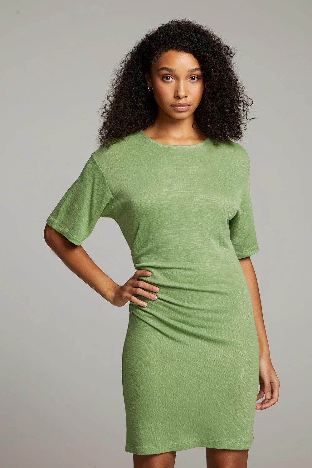 Memory Piquant Green Mini Dress