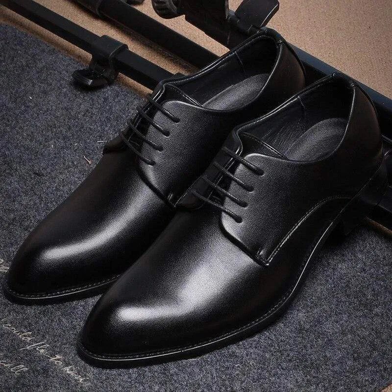 Men's Formal Business Shoes - Black Leather