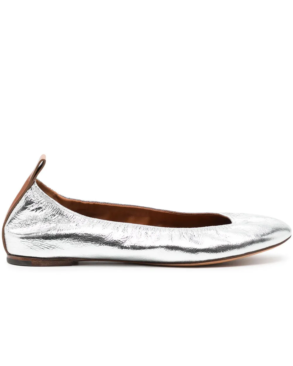 Metallic Ballerina Flat in Silver