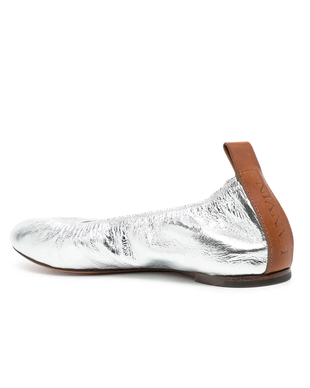 Metallic Ballerina Flat in Silver