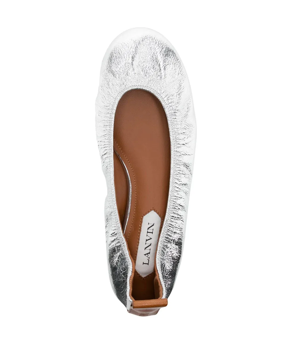 Metallic Ballerina Flat in Silver