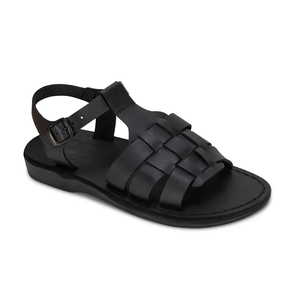 Mikayla - Open Toe Fisherman-Style Sandal | Black