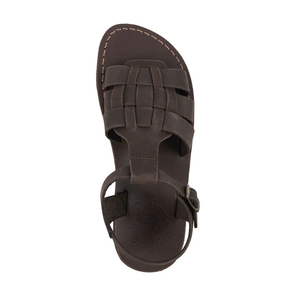 Mikayla - Open Toe Fisherman-Style Sandal | Brown Nubuck