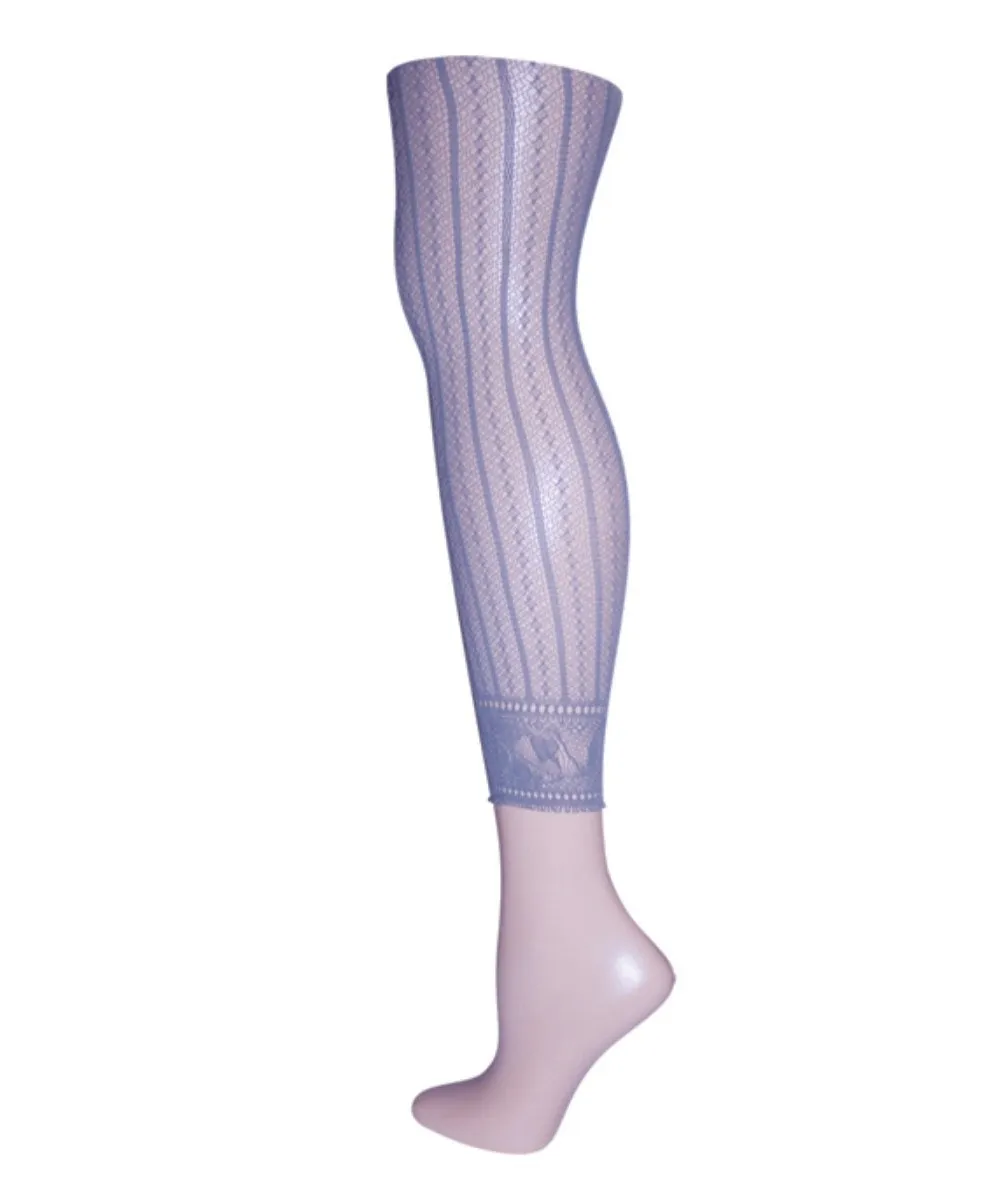 Moonlight Blue Linear Footless Net Tights