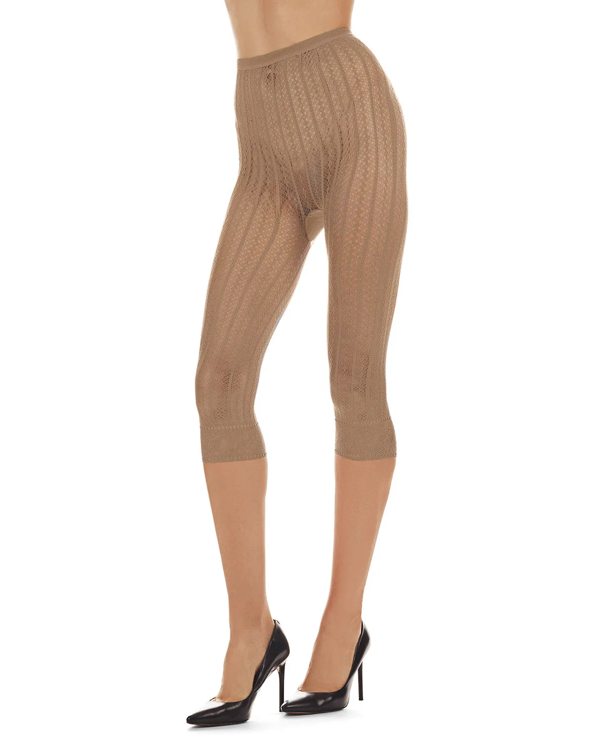 Moonlight Blue Linear Footless Net Tights