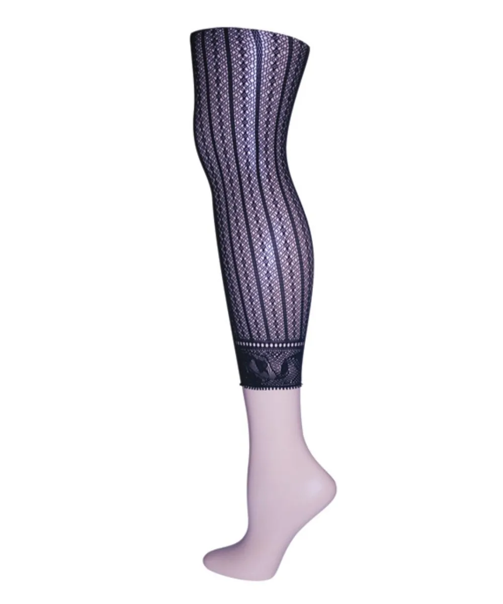 Moonlight Blue Linear Footless Net Tights