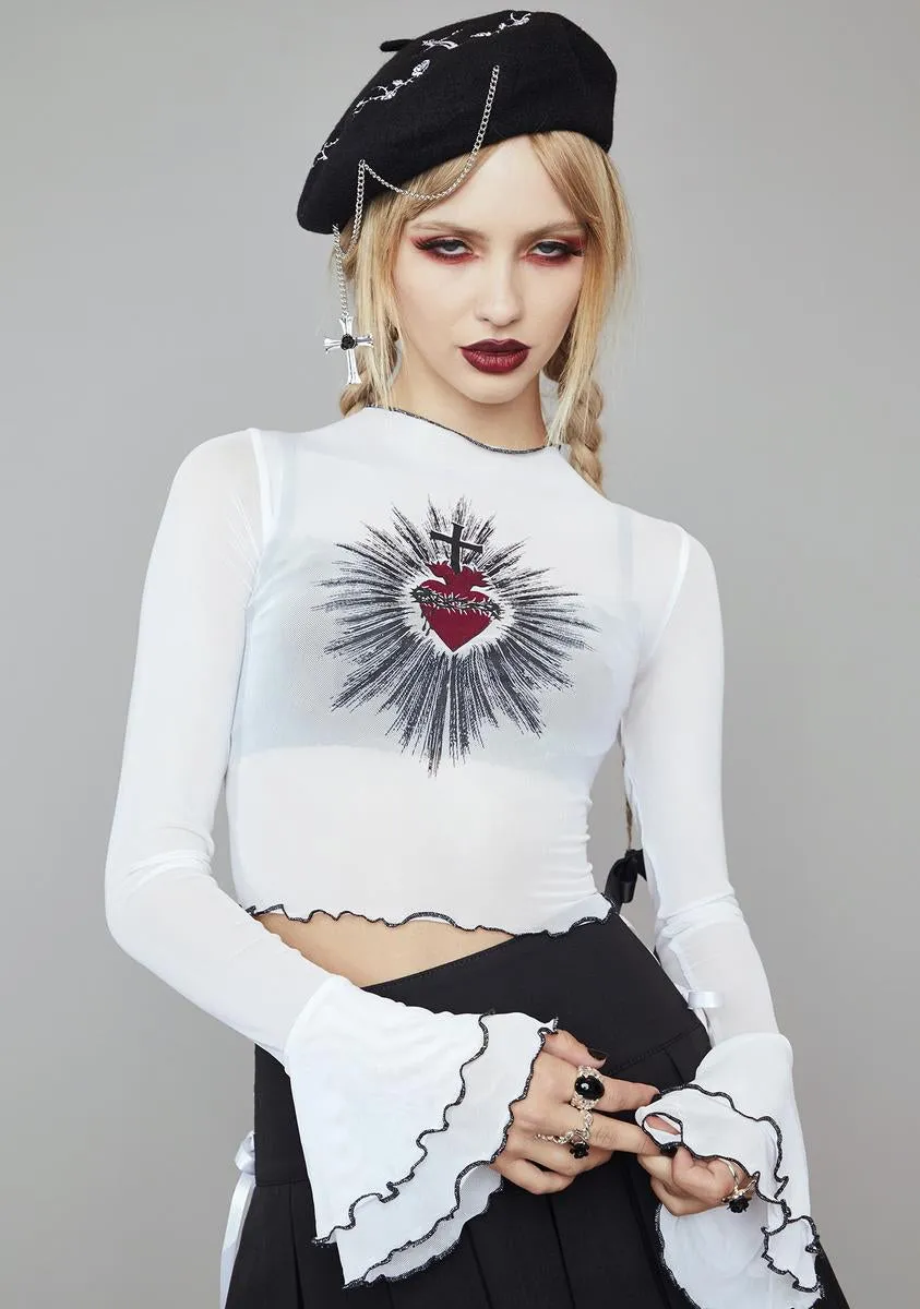 My Caged Heart Mesh Crop Top