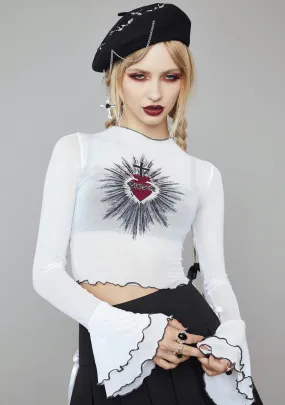 My Caged Heart Mesh Crop Top