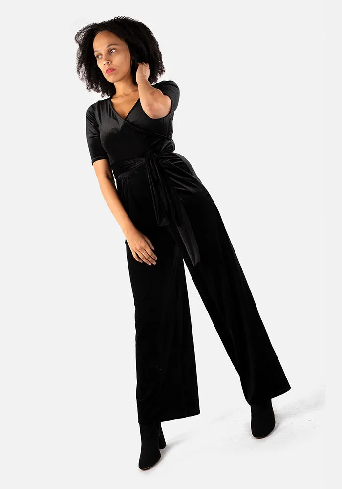 Noir Black Velvet Jumpsuit