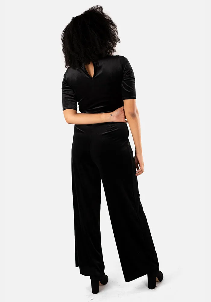 Noir Black Velvet Jumpsuit