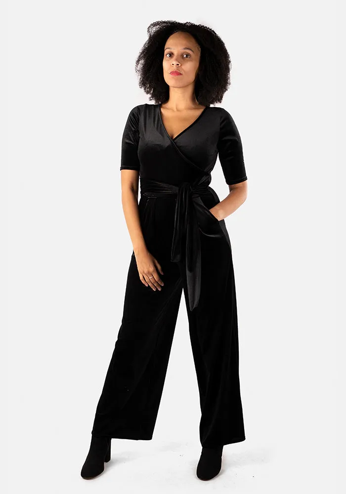 Noir Black Velvet Jumpsuit