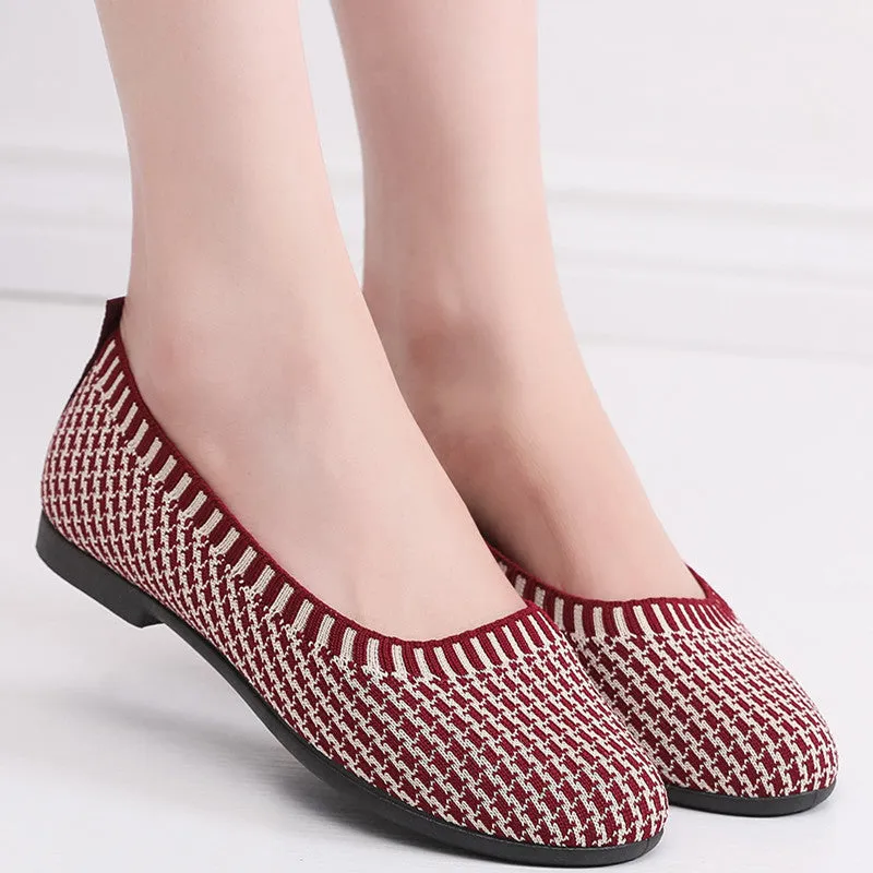 Owlkay Weaving Breathable Loafers  Comfortable Walking Casual Flats Shoes WF14