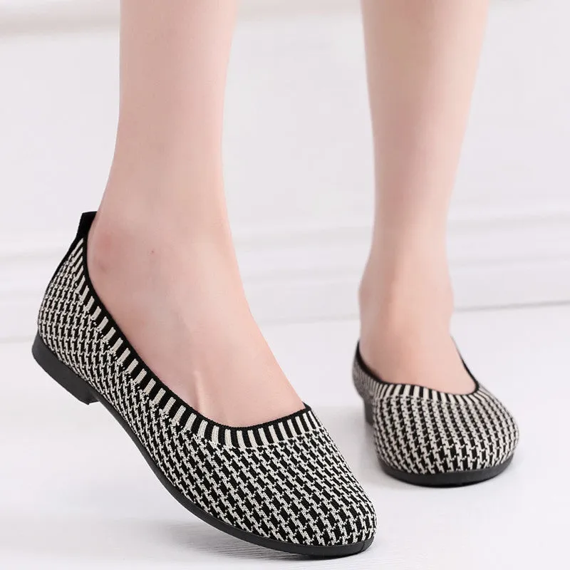 Owlkay Weaving Breathable Loafers  Comfortable Walking Casual Flats Shoes WF14