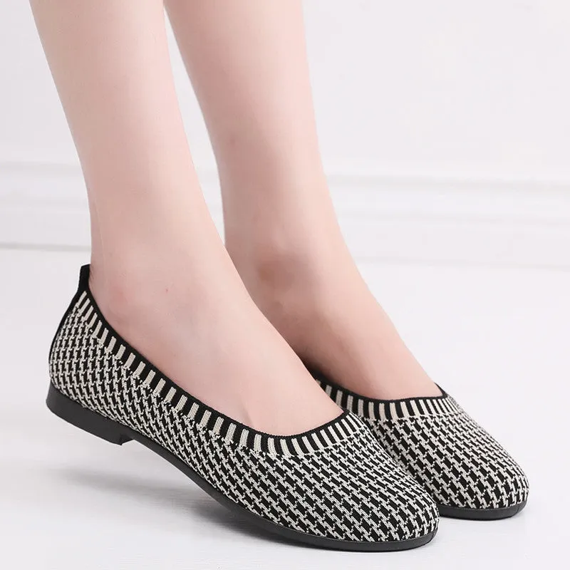 Owlkay Weaving Breathable Loafers  Comfortable Walking Casual Flats Shoes WF14