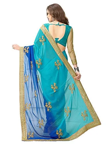 Panchratna Women's Faux Georgette Ethnic Saree...