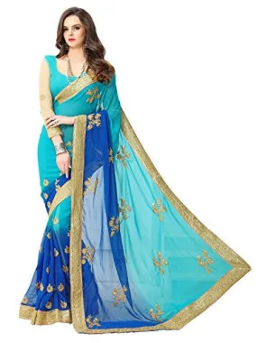 Panchratna Women's Faux Georgette Ethnic Saree...