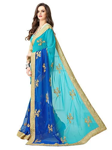 Panchratna Women's Faux Georgette Ethnic Saree...