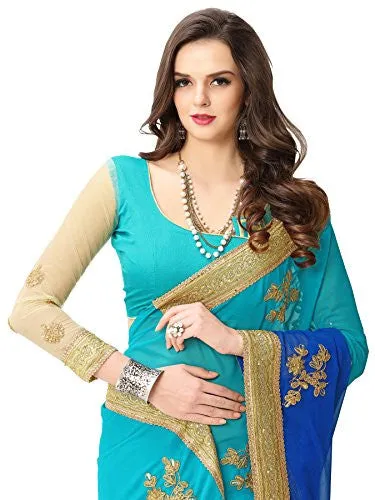 Panchratna Women's Faux Georgette Ethnic Saree...