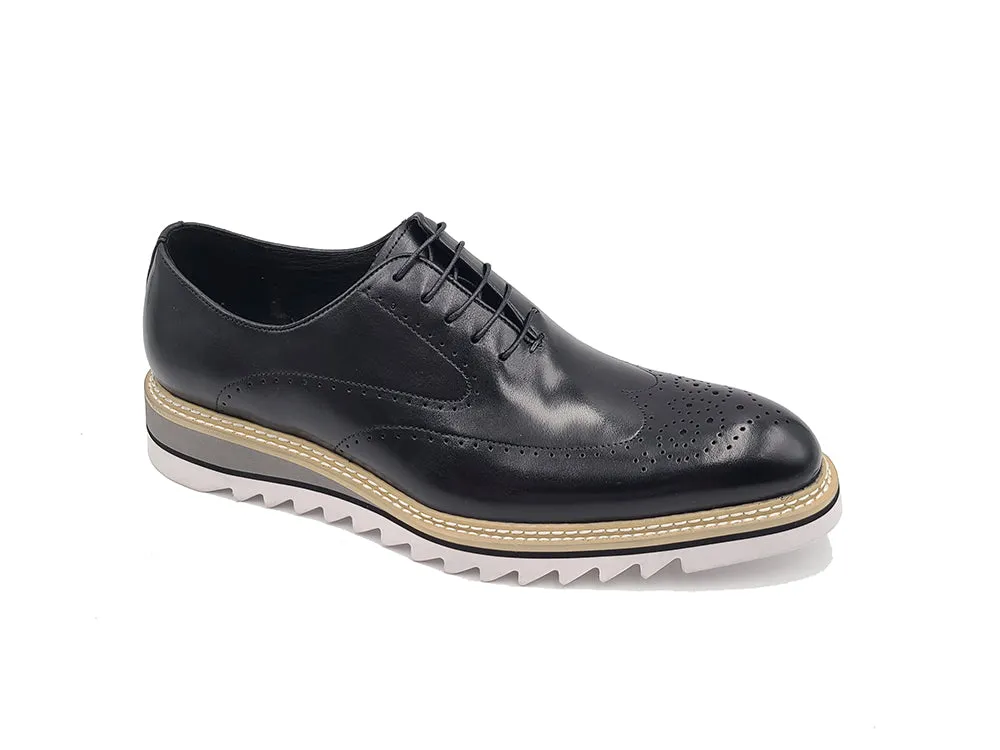 Patina Wing-tip Oxford with Medallion on Toe