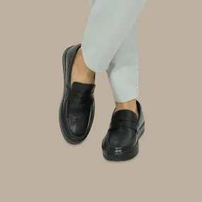 Penny Casual Loafer in Black Leather