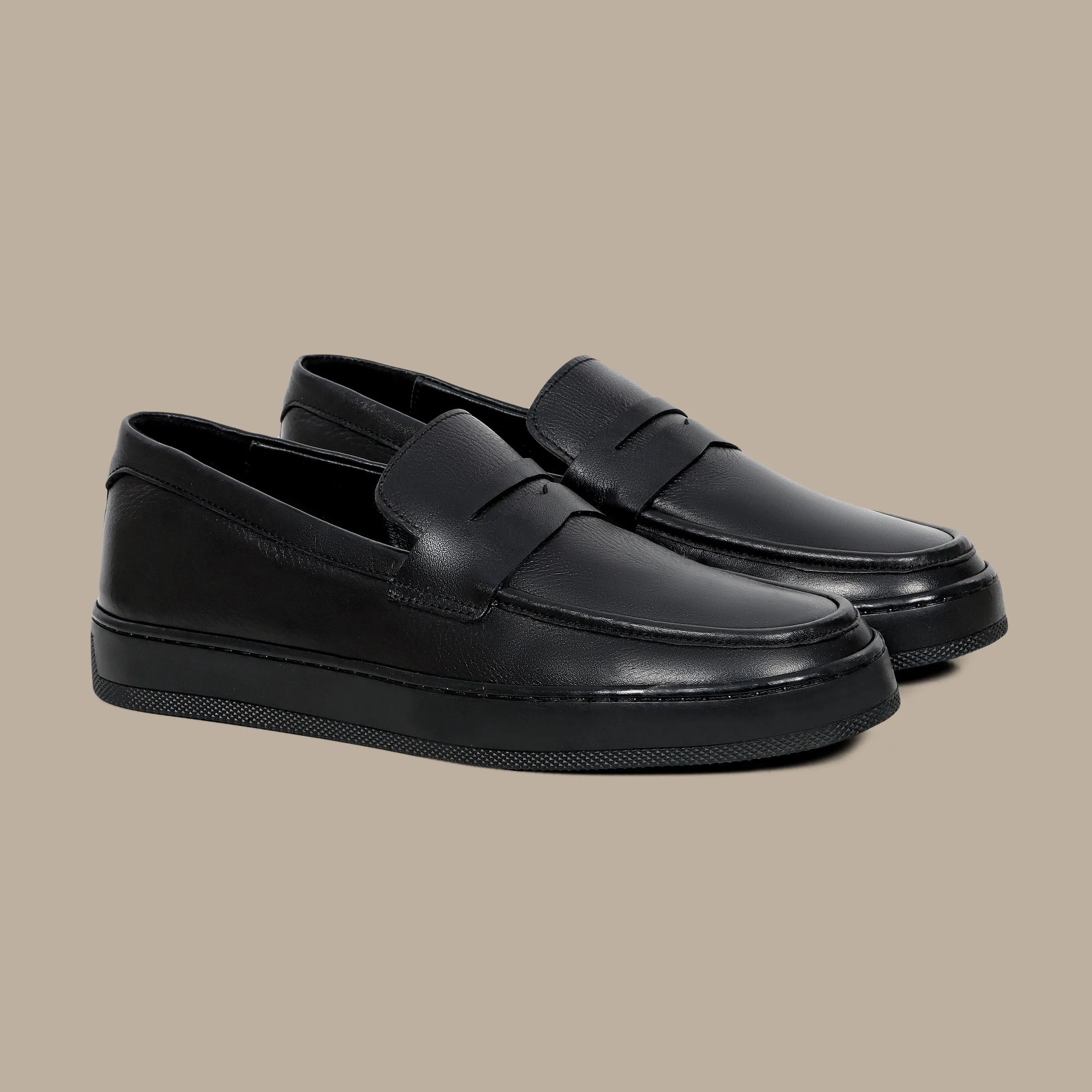 Penny Casual Loafer in Black Leather