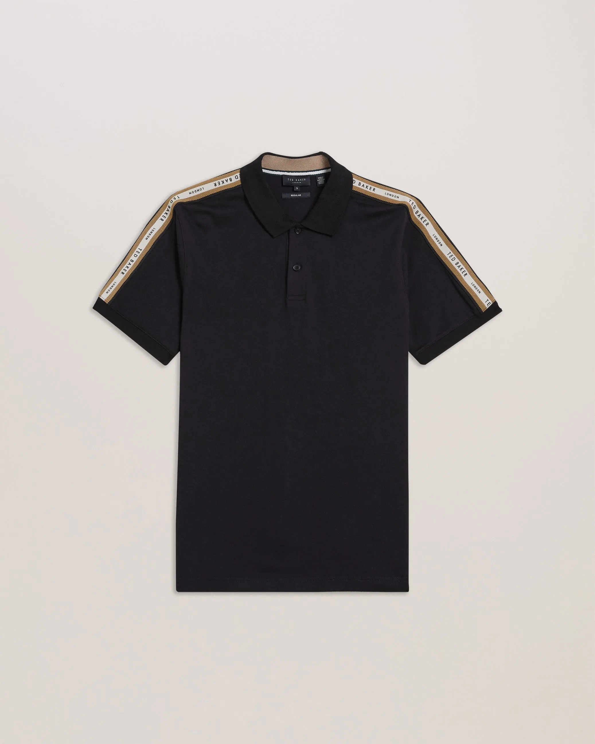 Penult Ss Regular Fit Webbing Polo Black