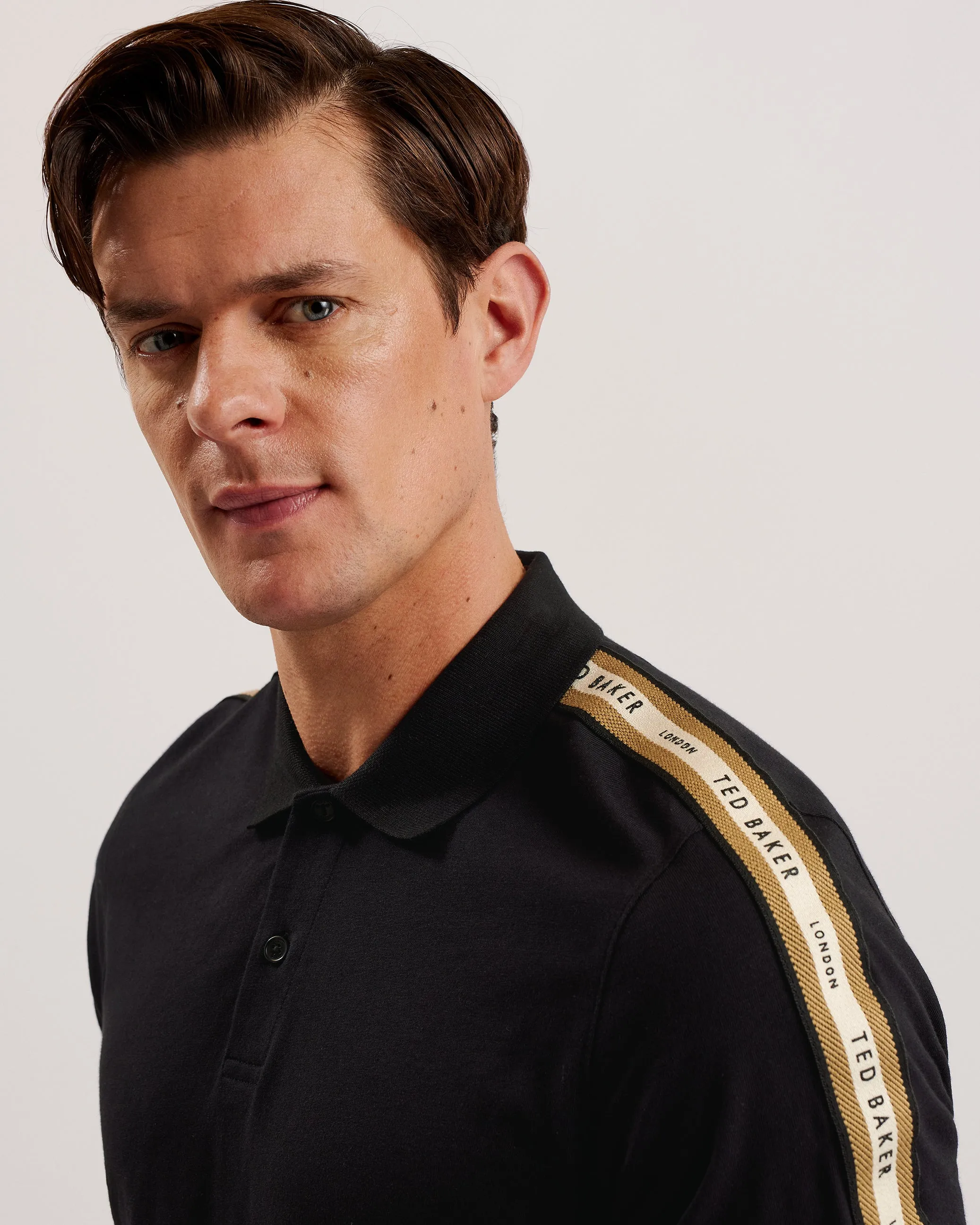 Penult Ss Regular Fit Webbing Polo Black