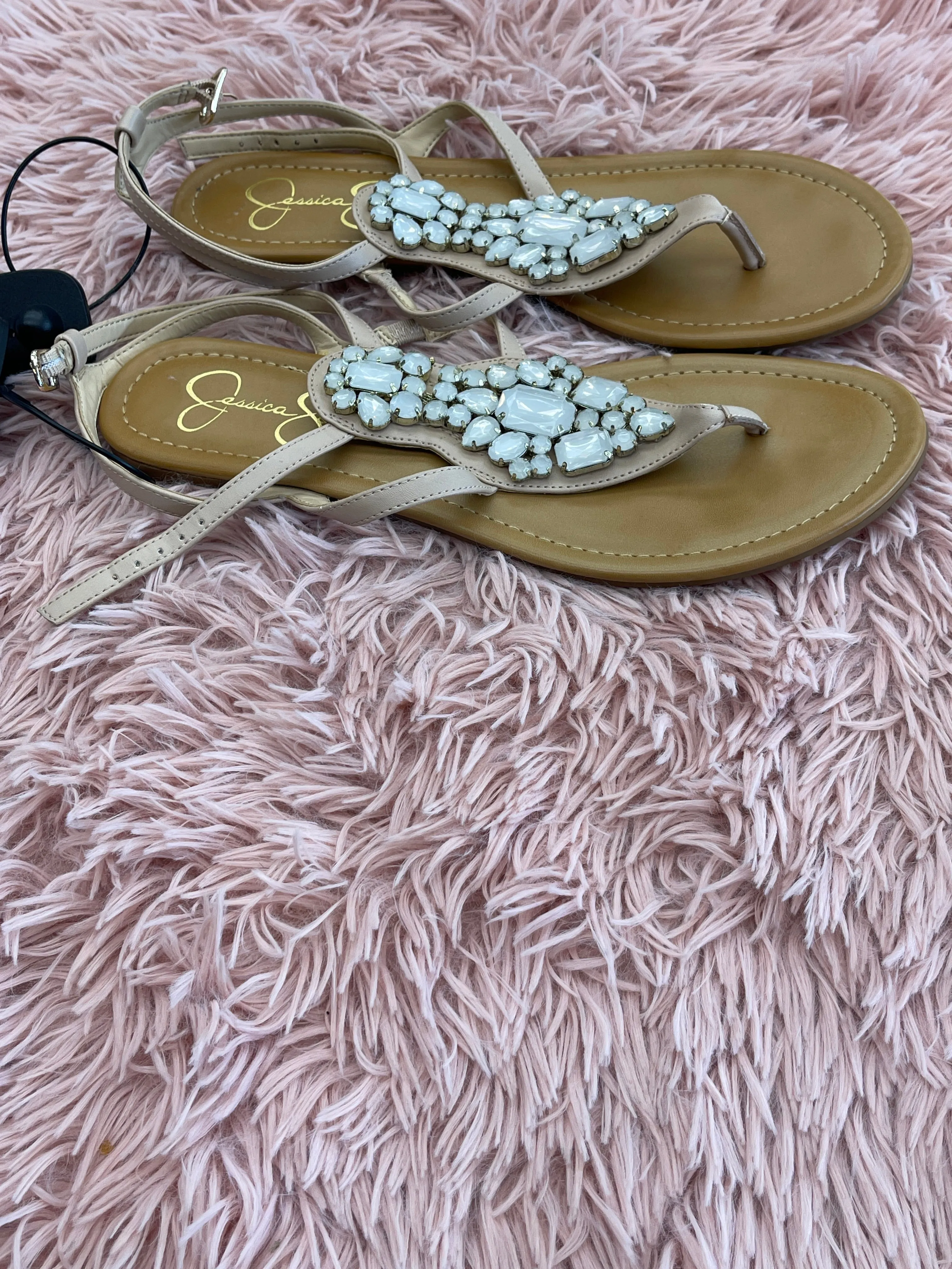 Pink Sandals Flats Jessica Simpson, Size 10